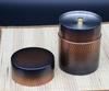 Shinkodo Made In Japan Pure Copper Tea Caddy (Large) with Red Copper Finish and Hammered Design, Gift Wrapping Available