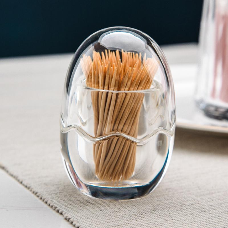 Thickened Acrylic Toothpick Box Transparent Toothpick Bottle Round Storage Box