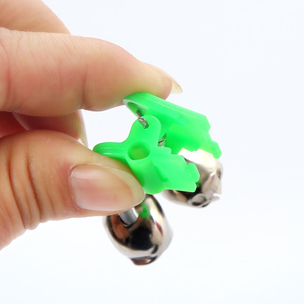 50 pezzi campanelli d'allarme per canna da pesca clip per campanelli da pesca con doppi campanelli di avviso accessori per attrezzi da pesca