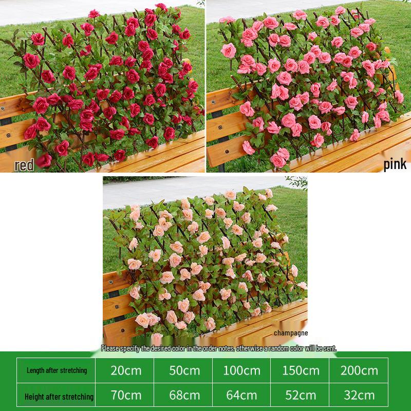 Retractable Wooden Picket Fence for Outdoor Greenery and Balcony Decoration