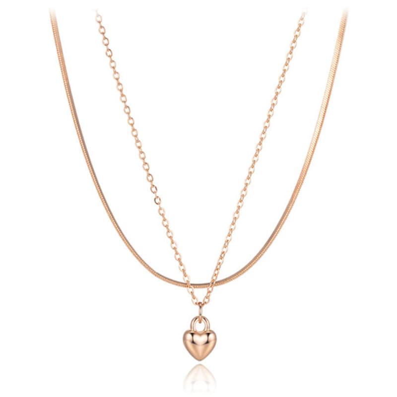 

ELLE Jewelry Heart Layered Necklace ELBRNN191 Rose gold
