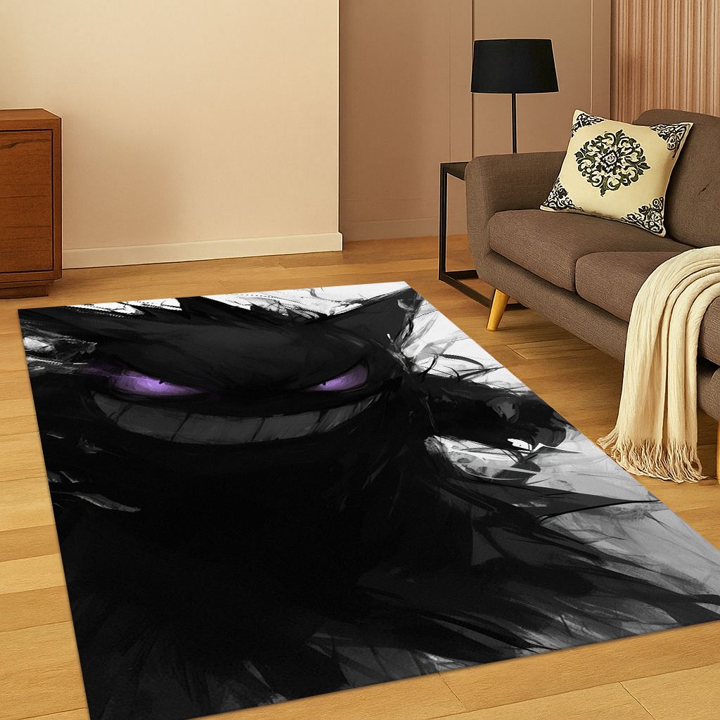 Pokemon Pikachu Gengar Cartoon Child Carpet Rug for Playroom Living Room Bedroom Doormat Decor,Kid Play Game Non-slip Mat Gift