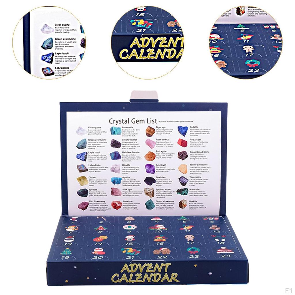 Xmas Advent Calendar with 24 Stones Gift for Kids Adults Children