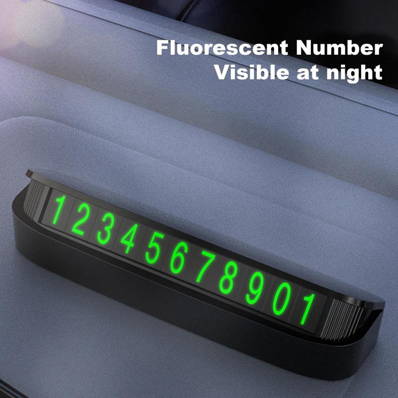 Temporary Parking License Plate Car Parking Phone Number Plate Classic Retro Parking License Plate Auto Interior Ornaments