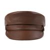 Unisex Genuine Leather Captain Cap, Vintage Punk Motorcycle Military Hat, Harajuku Rock Flat Top Beret for Men and Women