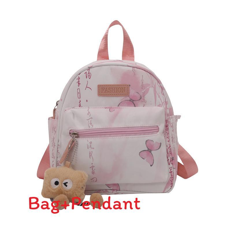 

Small Popular Chinese Style Printing Backpack With Durable Material For Daily Use And Casual Outings рожевий