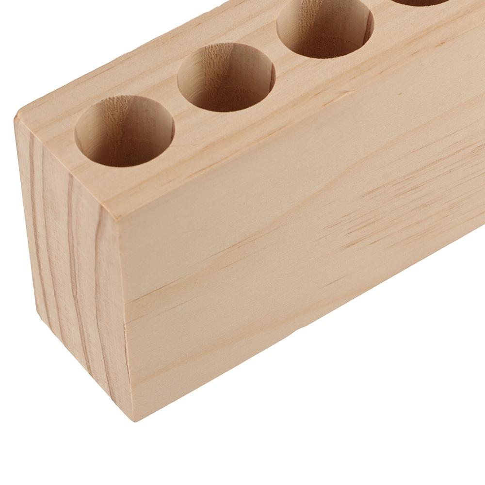 8 Grids Wooden Lipstick Organizer Household Toothbrush Holder Brush Display Case  Desk Accessories