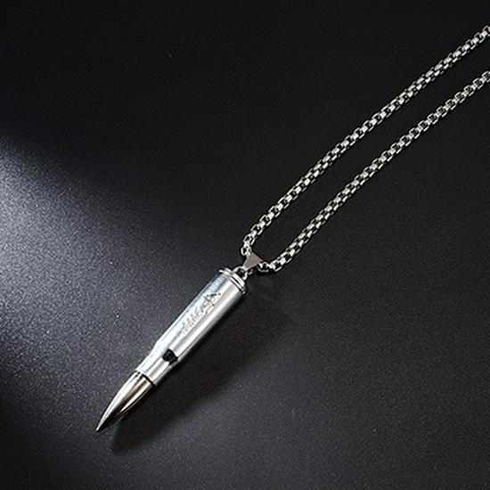 Trendy Titanium Steel Men's Dog Tag Necklace - Hip-Hop Style Pendant Chain