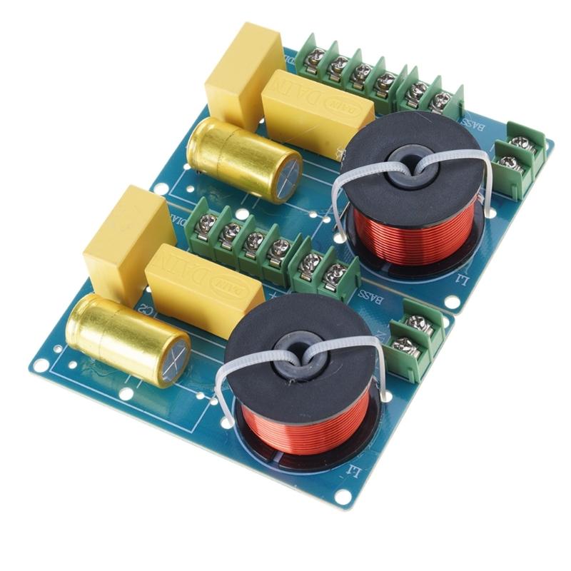 2 Pieces 3-Way Audio Frequency Dividers HiFi Filter Circuit Board Stereo Speaker Crossover Filters Treble/Alto/Bass 200W