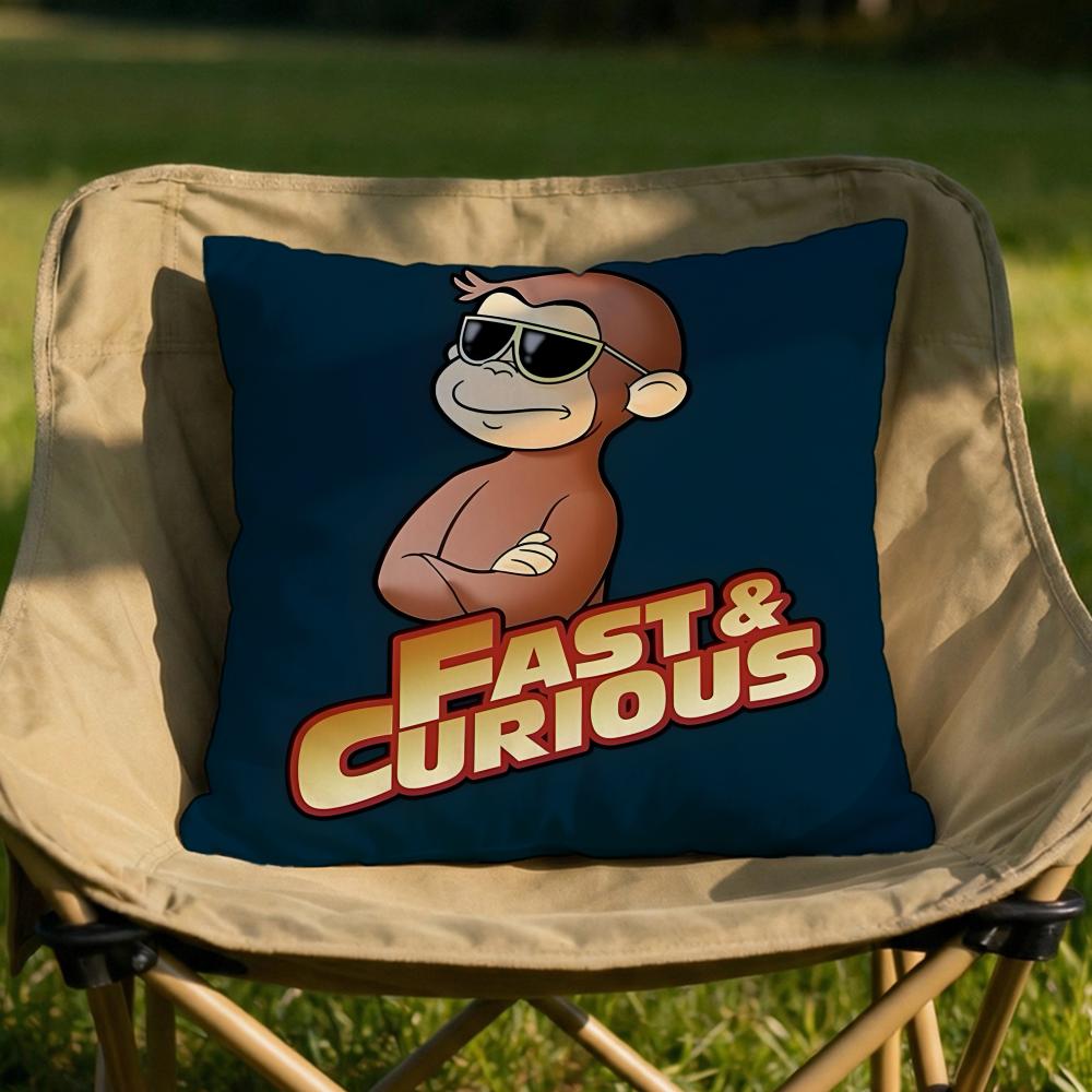 

Curious George Cushion Cover Soft Reversible Durable Pillow Cover MultiScene Use for Home Car Daily Comfort 30X30cm