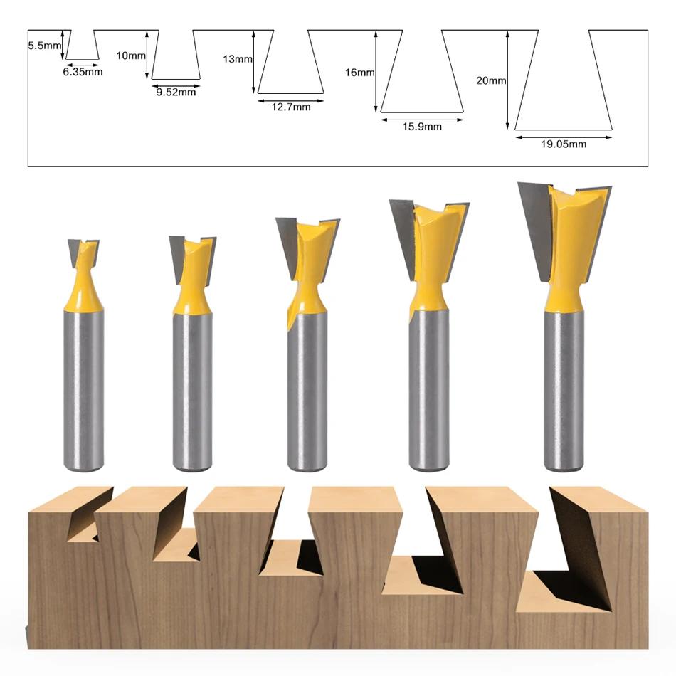1pcs 8mm Shank Dovetail Joint Router Bits Set 14 Degree Woodworking Engraving Bit Milling Cutter for Wood