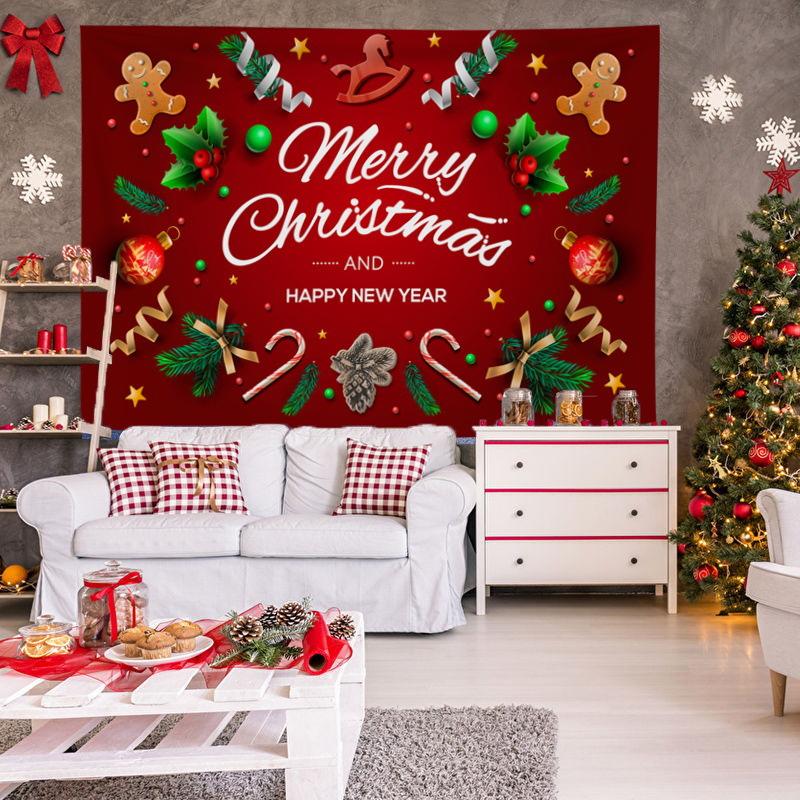 Christmas Spirit Blessing Message Digitalprinted Polyester Tapestries Living Rooms Bedrooms Macrame Wall Hanging Room Decor