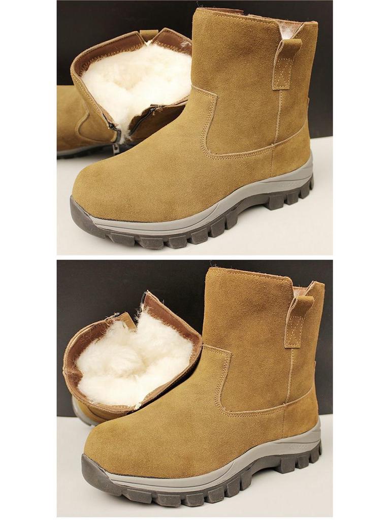 Ghete de zăpadă Martin groase, căptușite cu blană din nord-est, cu fermoar înalt, antiderapante, mărimea 40