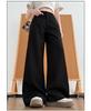 Women's French Style High-Waisted Wide-Leg Suit Pants - Spring/Summer Draping Straight-Leg, Slim Fit, Casual Long Pants