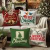 Merry Christmas Themed Pillow CoversSuitable for Sofa Car Bedroom Decorative Cushion Cover Pillow Cover