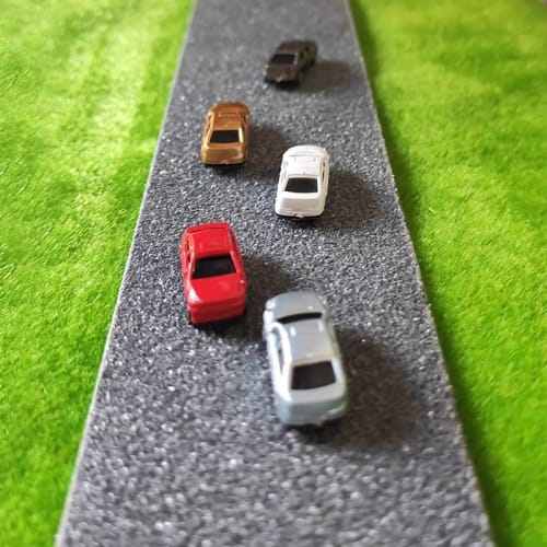 Wowjimi Road Tape, 5cm X 5m, Scenery Collection, Realistic Road and Railroad Stickers for Miniature Car Play, Glass Model Buildings, Miniature Gardens