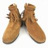 Minnetonka Wildleder High Top Stiefel mit Fransen und Reißverschluss hinten Braun 24.0(GEBRAUCHT)