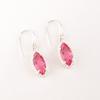 Natural Pink Tourmaline Gemstone 925 Sterling Silver Handmade Earrings 1.4" EE-169-9