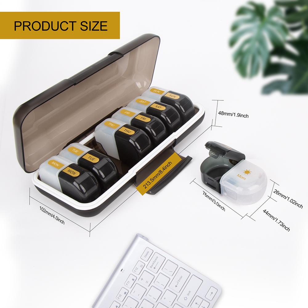 Extra Weekly Pill Organizer 2 Times a Day, Daily AM and PM Travel Pill Box Container Storage Box for Outdoor Travel Essentials