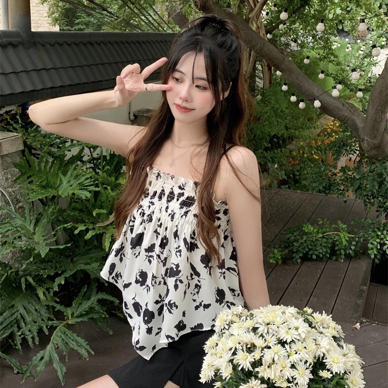 

Ulzzang женские камзолы с гофрировкой милые женские майки с открытой спиной простая индивидуальная креативная женская уличная одежда в стиле ретро One Size