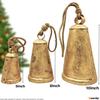 Set of 3 Rustic Black Style X-Large Bells Handmade Giant Metal Harmony Christmas Hanging Cow Bells Complete Set On Jute Rope