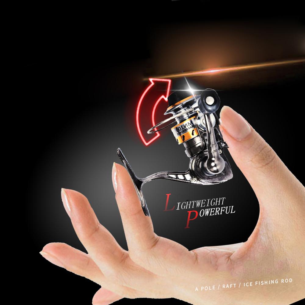 Mini ALL METAL Fishing Reel with Metal Spool Ball Grip Spinning Small Winter Ice Fishing Wheel for Saltwater Freshwater Carp