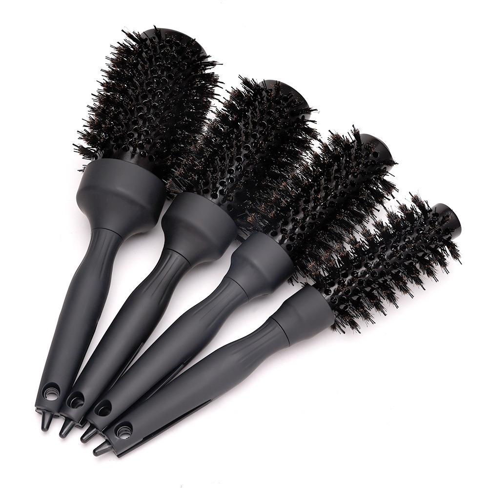 Handle Round Rolling Brush Round Barrel Hairdressing Straight Twill Hair Comb Styling Tool Anti Static Hair Curling Brush Salon