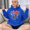 Disney Family Vacation Printed Hoodie Women's Sports Sweatshirt Casual Autumn and Winter Comfort Top Loose Clothing