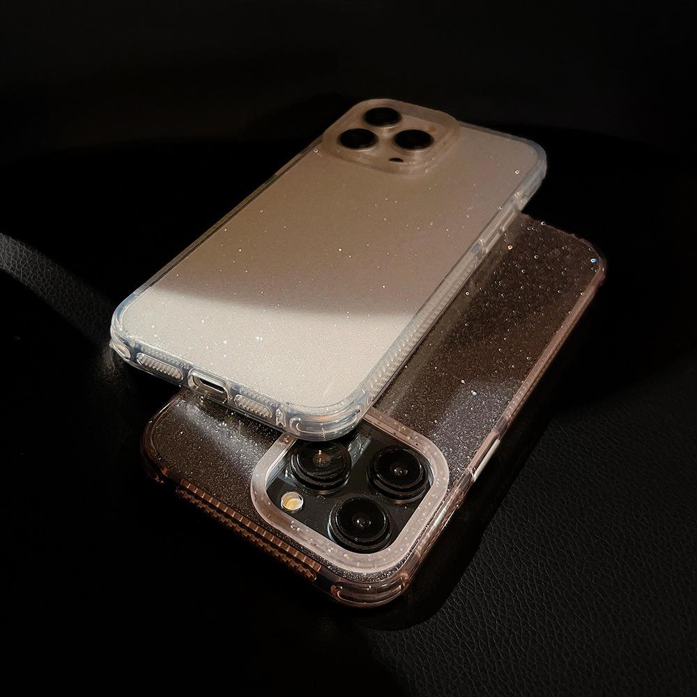 Glitter Color Transparent Mobile Phone Case 13 Suitable for Apple 15promax Anti Fall IPhone 14 Silicone 12 Solid Color 11