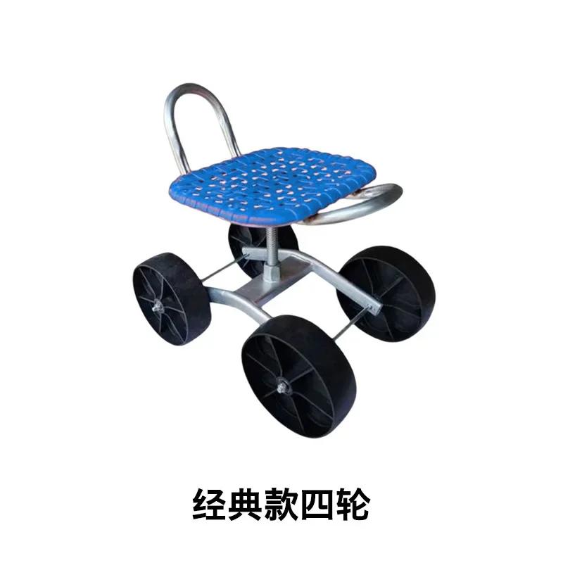 Greenhouse Mobile Lazy Cart Rotating Lifting Small Stool Agricultural Machinery Agricultural Tools Fruit Greenhouse Trolley