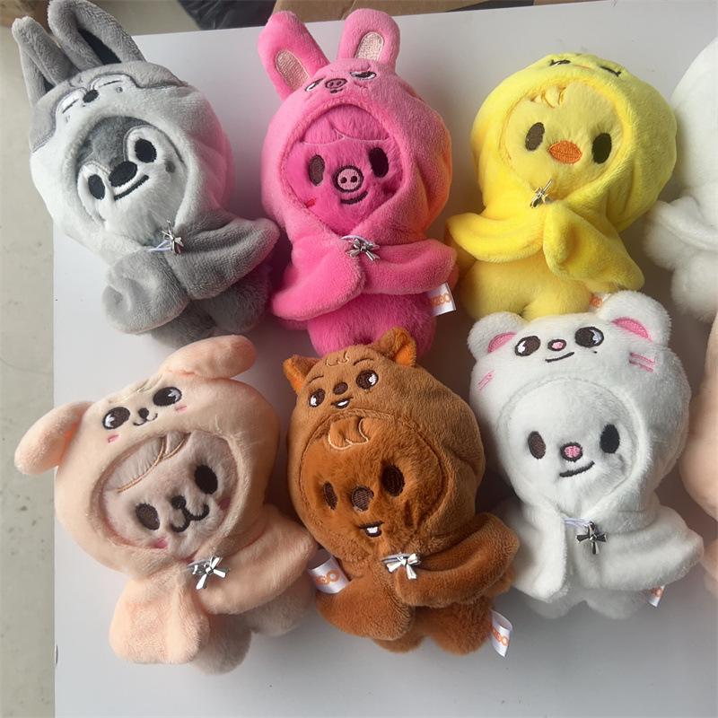 SKZ Seoul FM Live Stray Kids Plush Toy 12cm Doll Cloak Fashion Keychain Fan Commemorative Item Children's Gift