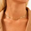 18k Gold Plated Choker Necklace for Women, Gold Plated Stainless Steel, Bowknot Heat Butterfly Collar Bone Chain Necklace