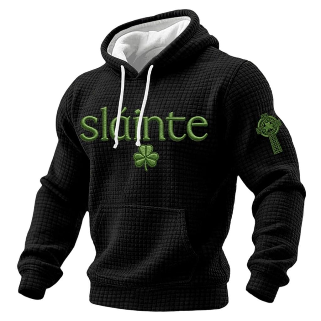Men Irish  Casual  Graphic  Knit Pullover Casual Shirt Holiday Outfit