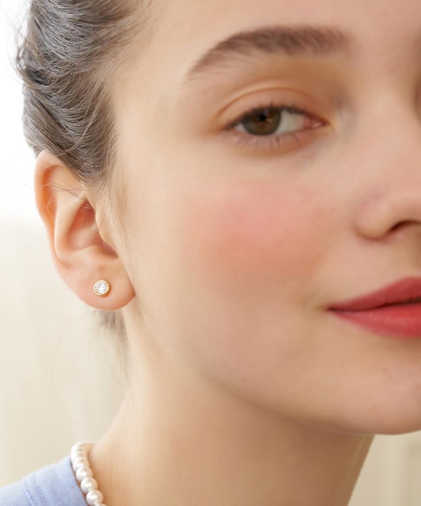 Tatiana [Silver 925] Clear Daily Bezel Earrings_Ec1734