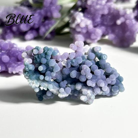 Smooth Polished Rocks Natural Grape Agate Crystal Cluster Mineral Gemstone Stone Rock Energy Generators for Aquarium Terrarium Decor Unique