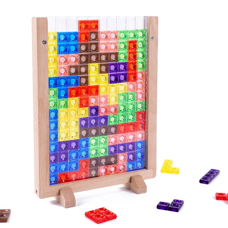 Färgglada Genomskinliga Tetris Byggklossar
