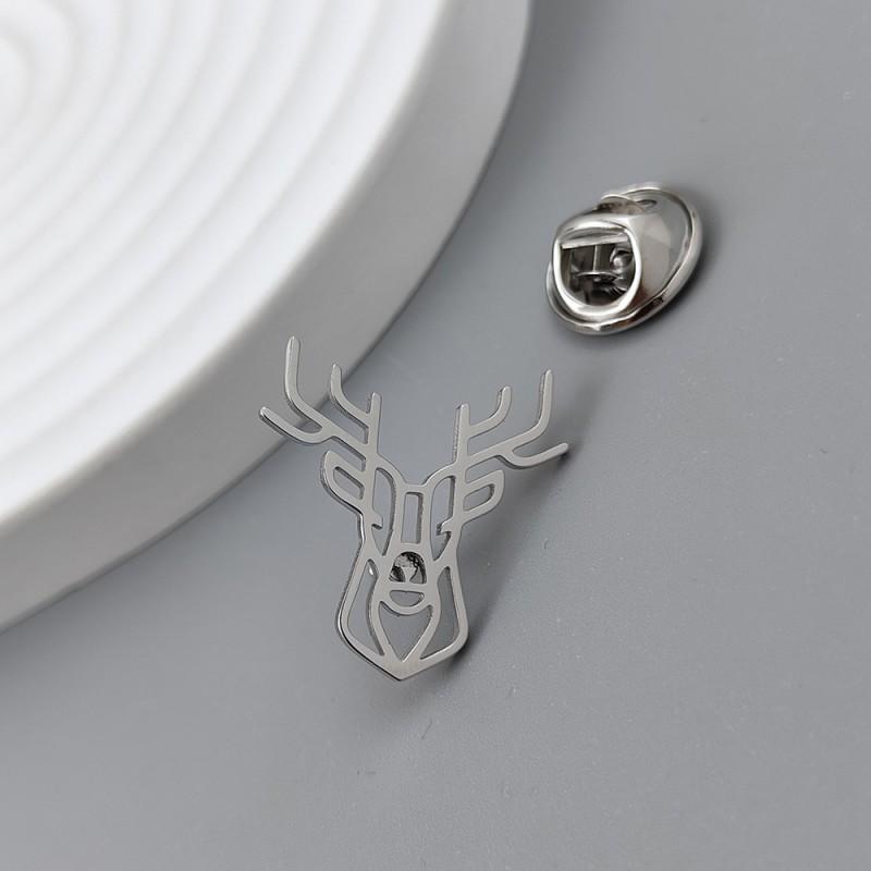 Creative Deer Brooch Cufflinks Light Luxury High-end Niche Suit Accessories Personalized 14k