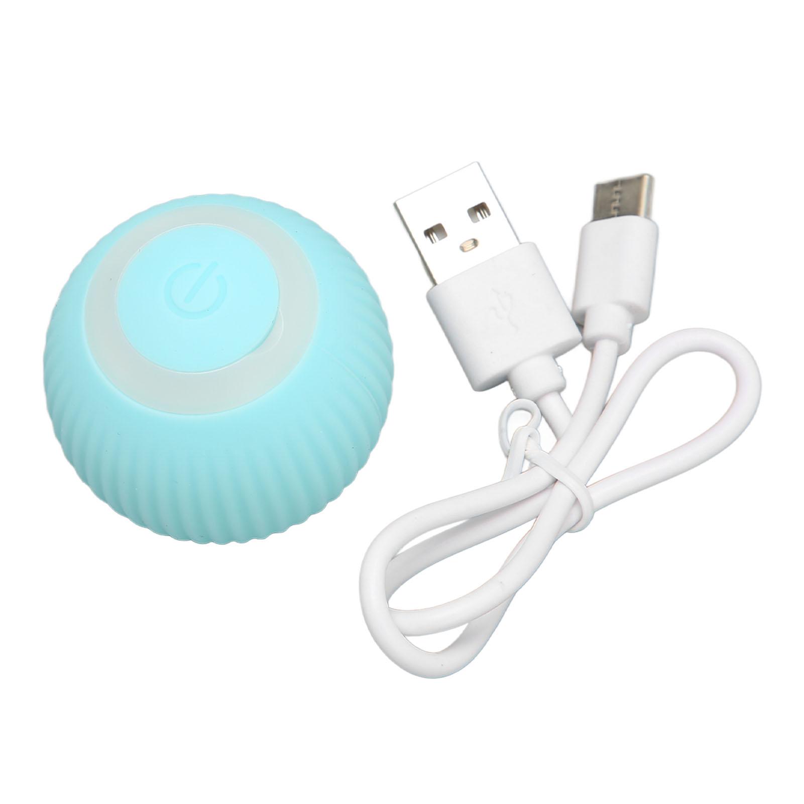 

Интерактивная игрушка-мяч для кошек, перезаряжаемая через USB, безопасная, 2 режима, устойчивая к укусам, с функцией избегания препятствий, умная синий/зелёный
