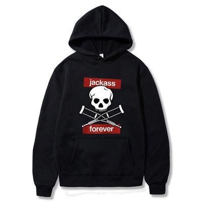 Jackass Forever Skelett Krücken Warnlogo Grafik Hoodie Herren Damen Lässiges Baumwoll-Sweatshirt Herren Vintage Oversized Hoodies