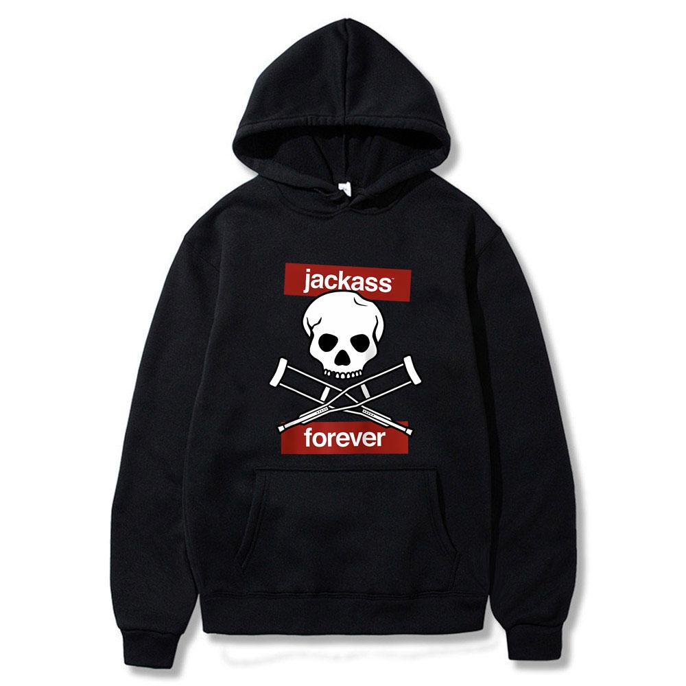Jackass Forever Schelet Cârje Avertisment Logo Grafic Hanorac Bărbați Femei Casual Bumbac Hanorac Bărbați Hanorace Vintage Oversized