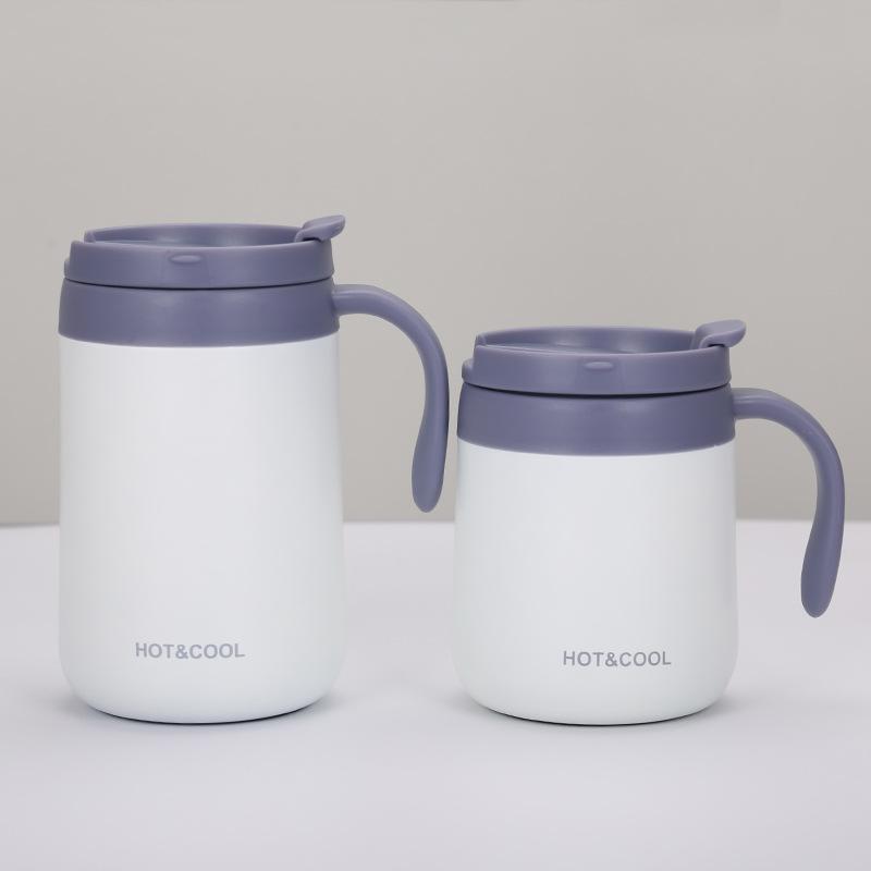 2025 New Product Office Coffee Cup Stainless Steel Double-Layer Vacuum Spray Paint Mug With Handle Heat Preservation Coffee Cup