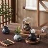 Chinese Ceramic Toothpick Jar Retro Toothpick Tube with Cover Creative Floss Cotton Swab Box Storage Box Set Home Decoration