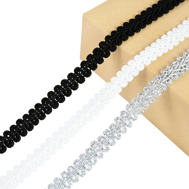 5yards 12mm Lace Trimming Ribbon Polyester Centipede Braided Lace Sewing Clothes Accessories Curve Lace DIY Craft Wedding Decor