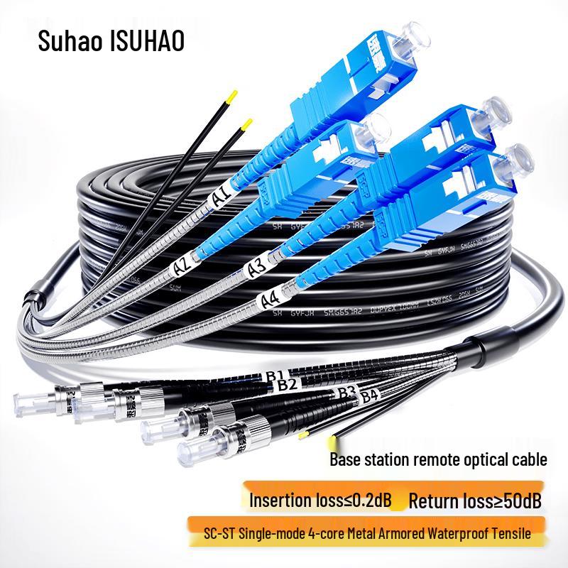 Outdoor Tactical Armored Single Mode Fiber Optic Cable