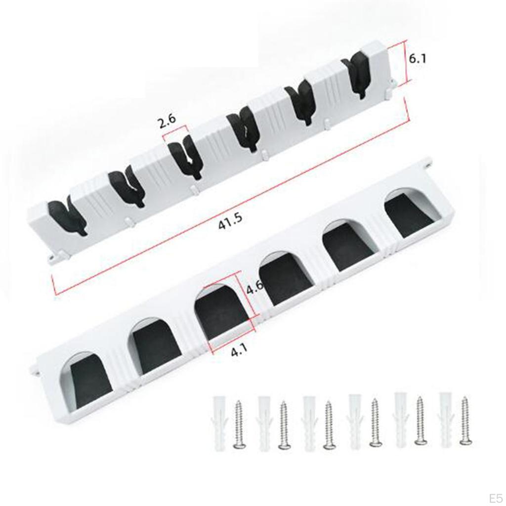 Fishing Pole Holder 6 Poles Wall Mount Lightweight Accessories EVA Foam Grip Easy Setup Travel for