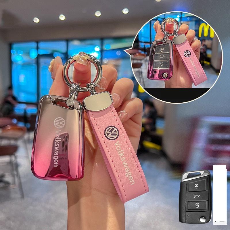 For VOLKSWAGEN Fashion TPU Car Key Case Full Cover Fob For VW Volkswagen Golf 7 MK7 Tiguan MK2 For SEAT Ateca Leon FR 2 Ibiza Ac