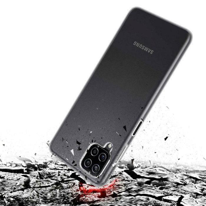 Coque - TRANSPARENT - Samsung Galaxy A12 - Silicone Gel UltraSlim - Film Verre Trempé - Protection Écran