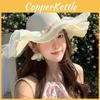 Summer Straw Hat With Large Brim For Beach And Sun Protection