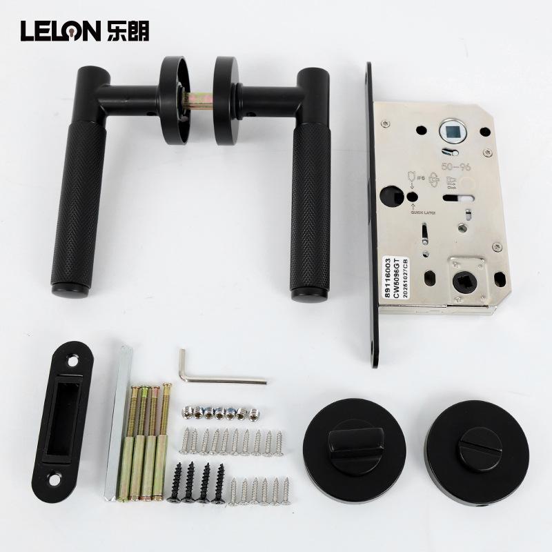 American Style Knurled Door Lock Set for Bedroom and Bathroom Doors