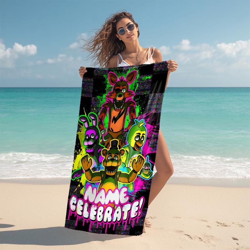 Personalized Horror Movie Mashup Beach Towel Microfiber Beach Towel Thin Absorbent for Beach Swimming Yoga Bath Sports. 09107